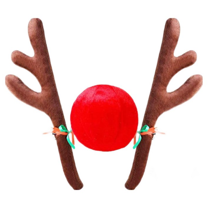 루이스 크리스마스 장식 차량용 루돌카 사슴뿔 코 3pcs