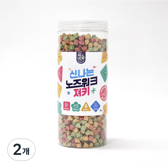 하우펫 올바른 노즈워크 져키간식 훈련용 유산균 대용량 강아지 큐브 트릿, 1kg, 2개, 혼합맛