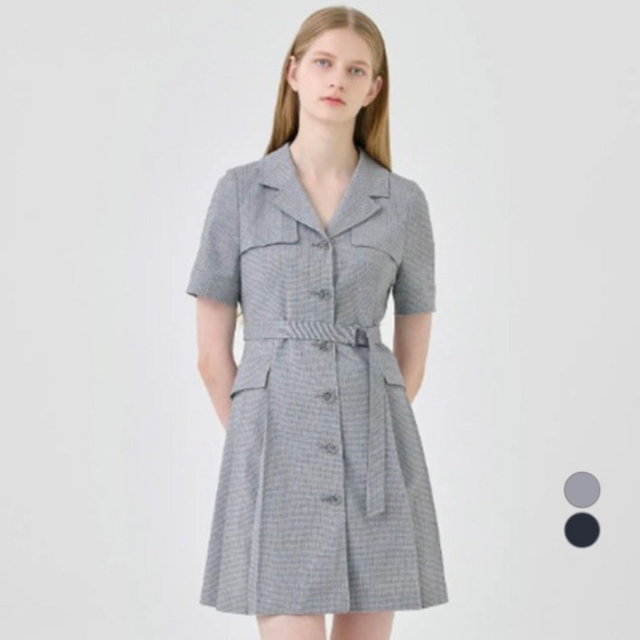 케네스레이디 여성용 제니베라 버튼다운 벨티드 원피스