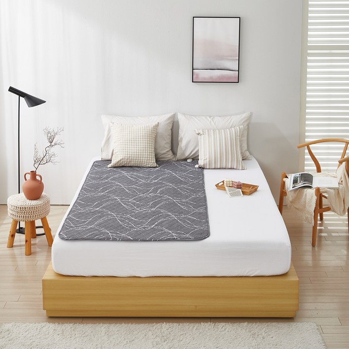 한일의료기매트 EMF 탄소 전기요, 그레이웨이브, 싱글100 x 180 cm