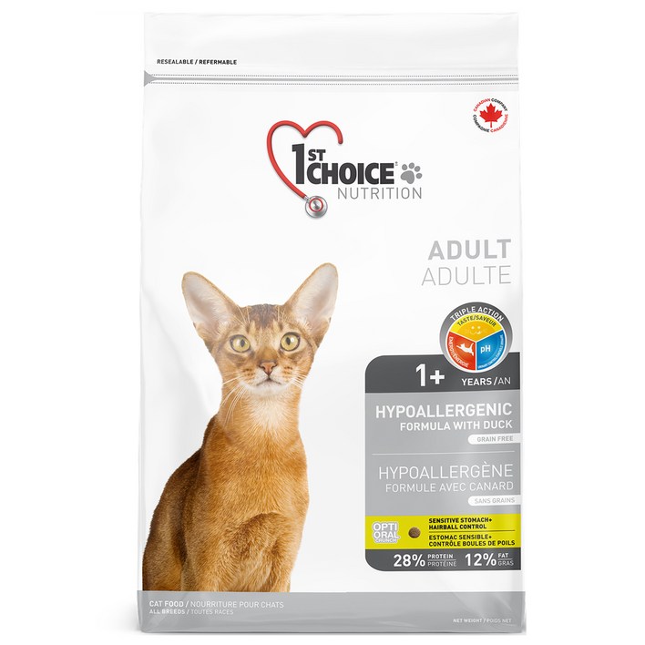 유리너리 퍼스트초이스 어덜트용 고양이 하이퍼알러지 건식사료, 소화기능 개선, 5.44kg, 1개