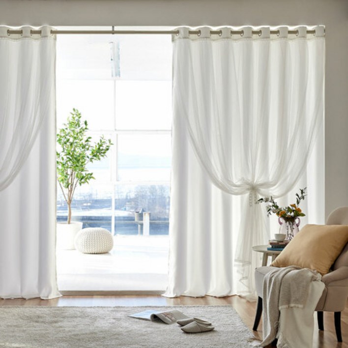 모던하우스 ON마리 이중레이스 암막커튼 창문형 2장세트