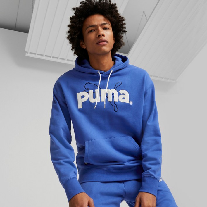 푸마 남성용 통기성 팀 그래픽 후디_TEAM GRAPHICS HOODIE_블루_62063192