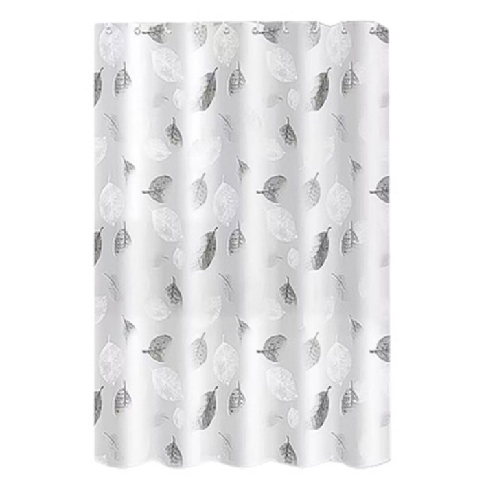 블럭마트 심플 나뭇잎 샤워커튼