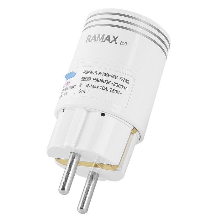 라맥스 스마트 플러그 1구 RPG722WS, 8.8cm, 화이트, 1개