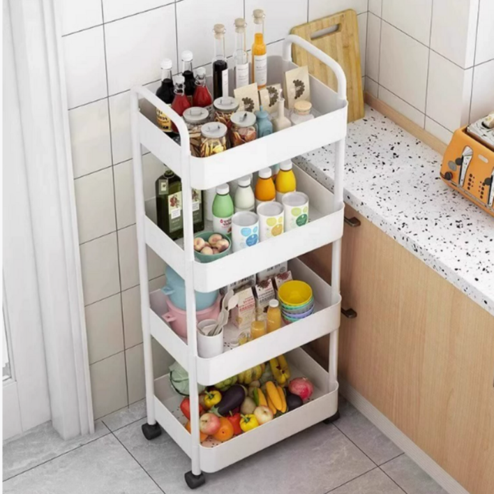 메이리빙 다용도 이동식 트롤리 4단, 화이트, 4단