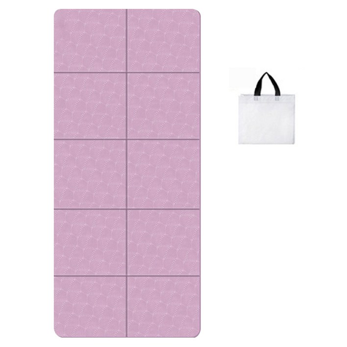 어무드 TPE 접이식 휴대용 야외 요가 피트니스 운동 매트, 라일락, 1개