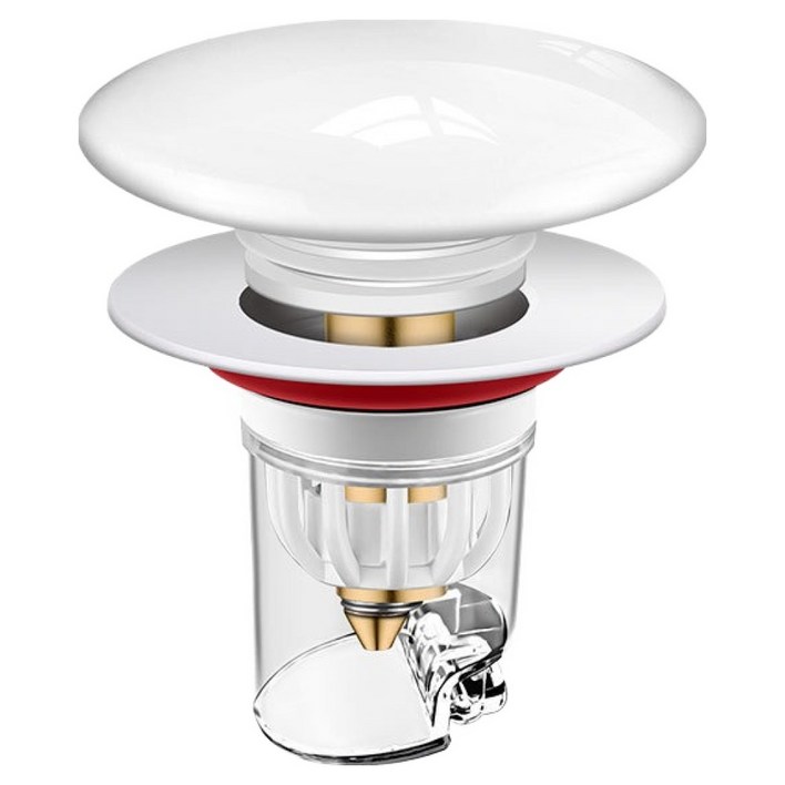 블랙조인 세라믹 세면대 팝업 트랩 화이트