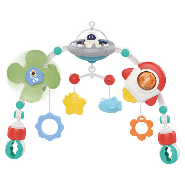 후앙어 하늘썬별 스페이스 바람개비 어드벤처 3in1 유모차 카시트 침대 다기능모빌 세트 heanhe0318, 흰색등, 1세트