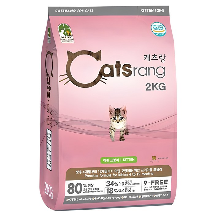 캐츠랑 고양이 기능성 사료, 키튼, 2kg, 1개