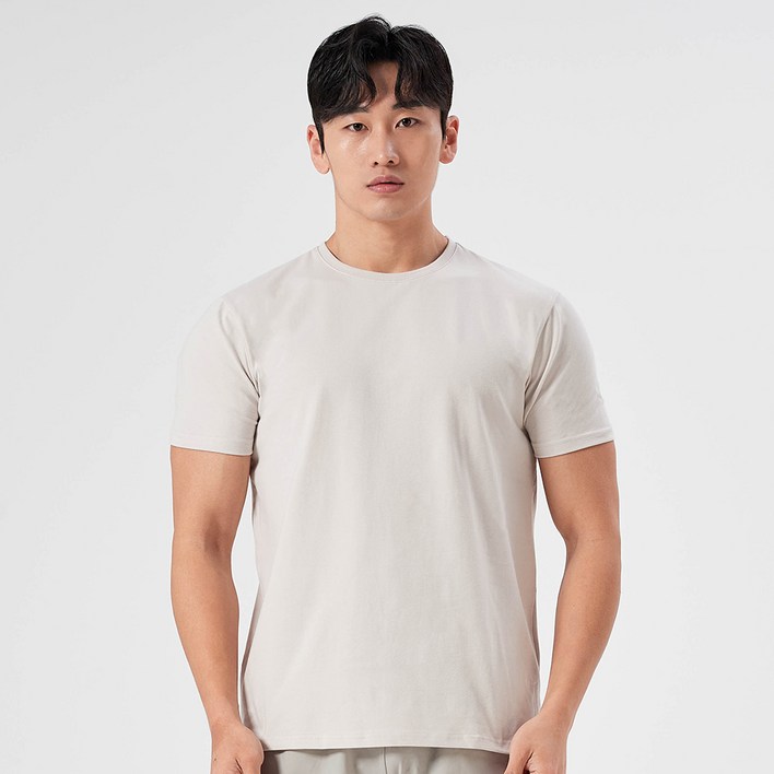 허그본 남성용 무지 머슬핏 반팔 티셔츠 무지라인 허그본 남성용 무지 머슬핏 반팔 티셔츠 무지라인