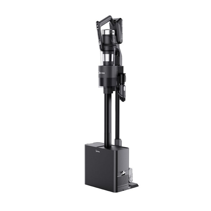 마이디어 자동 먼지비움 스테이션 무선청소기 + 추가 더스트백 MP08KRGY-DS, 블랙, MP08KRGY-DS