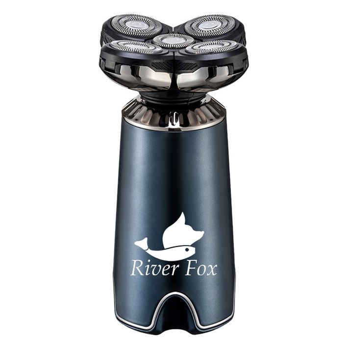 리버폭스 차량용 휴대용 무선 밀착 5구 전기 면도기, 블루, 2203