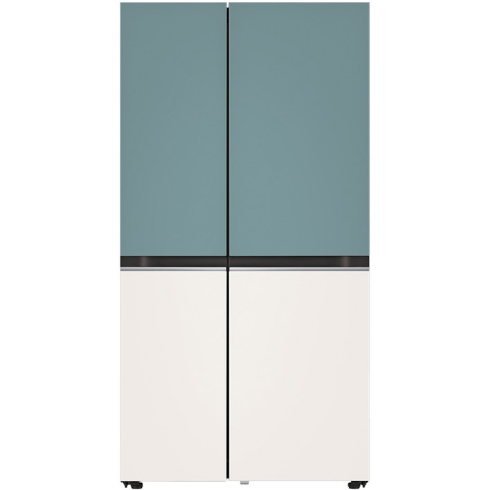 색상선택형 LG전자 오브제컬렉션 디오스 2도어 냉장고 832L 방문설치, 클레이민트상단, 베이지하단, S834MTE10