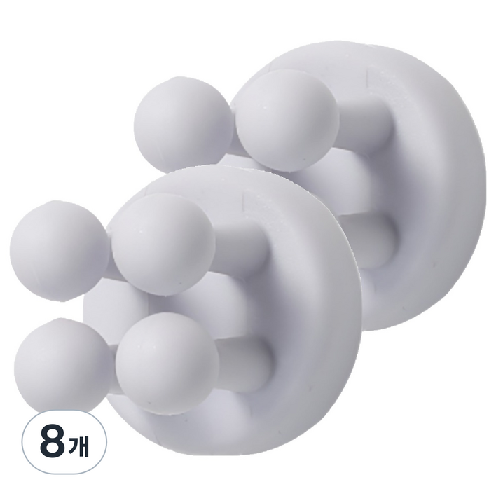 리빙홈디테일 벽부착 다용도 실리콘 칫솔걸이 GE23, 그레이, 8개