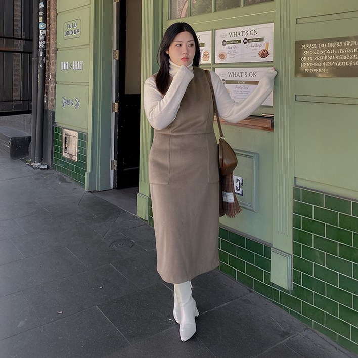 이블렛by제이스타일 미에로 모직 뷔스티에 원피스