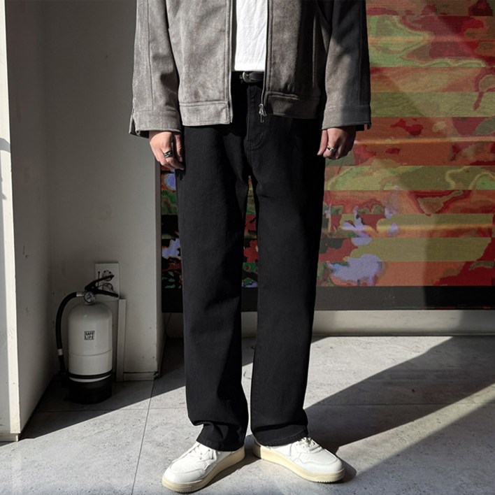 머시따 남성용 숏롱기본 기장 안감본딩 세미와이드 히든밴딩 청바지