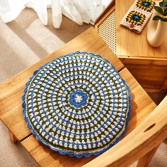 모던하우스 L 크로쉐 원형 방석