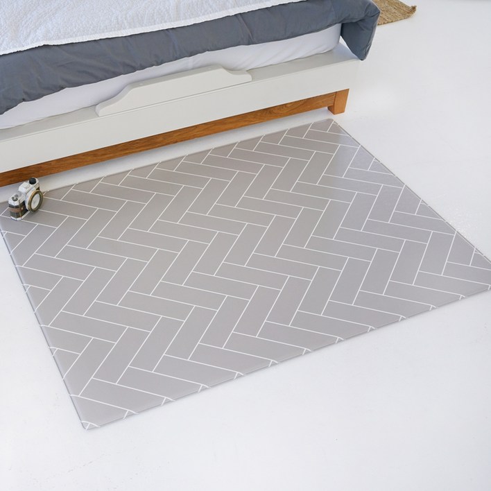 삼바텍 양면 PVC 유아놀이방매트, 헤링본그레이