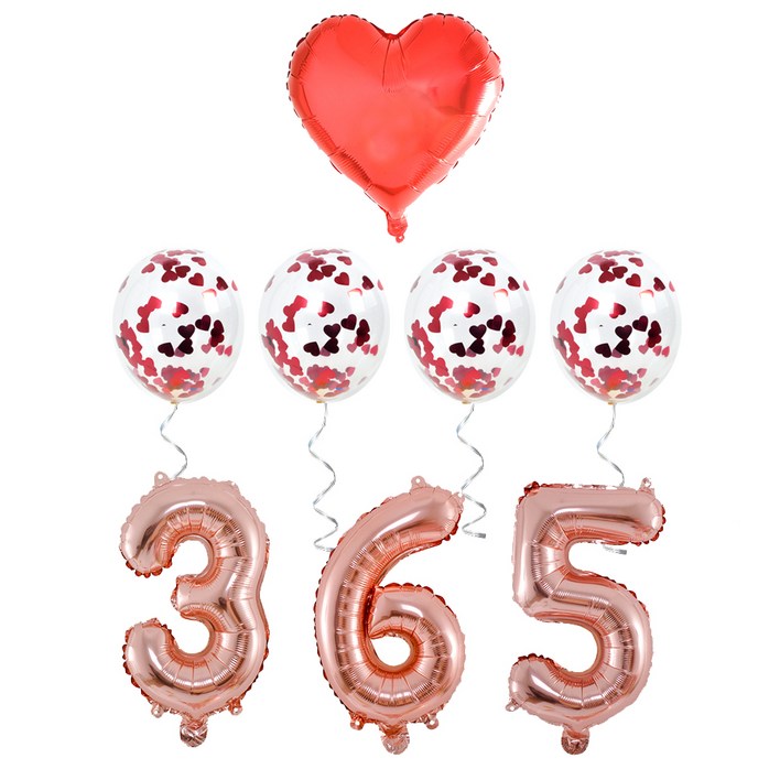 파티쇼 은박 365일 파티 기념일 풍선 세트, 혼합색상, 1세트 파티쇼 은박 365일 파티 기념일 풍선 세트, 혼합색상, 1세트