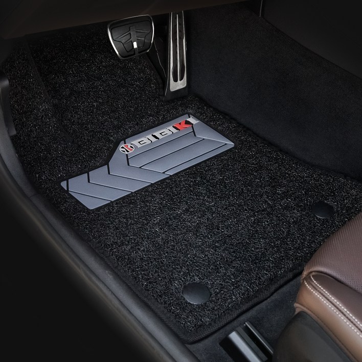 비비키 확장형 발판 코일카매트 1열  2열 세트, 기아 셀토스 전차종 2019년, 블랙