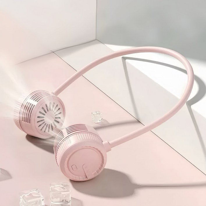 바이유 무선 초경량 휴대용 접이식 넥밴드 선풍기 넥풍기 3단계 풍속 저소음 목걸이 선풍기