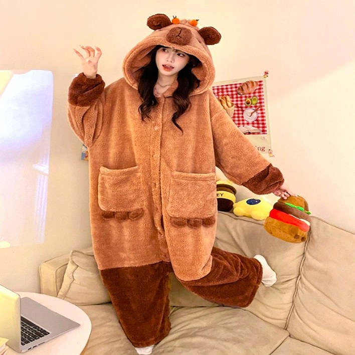 달콩마켓 귤삔증정 귀여운 파키라 후드담요 입는담요 캠핑담요 성인수면조끼 모자담요 수면잠옷