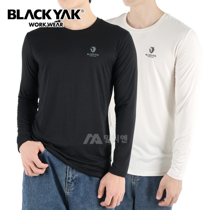 블랙야크 발열 보온 남녀공용 티셔츠 이너 내복 에어웜 라운드티