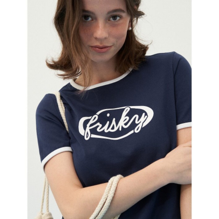 에잇세컨즈 8SECONDS 링거 티셔츠 네이비