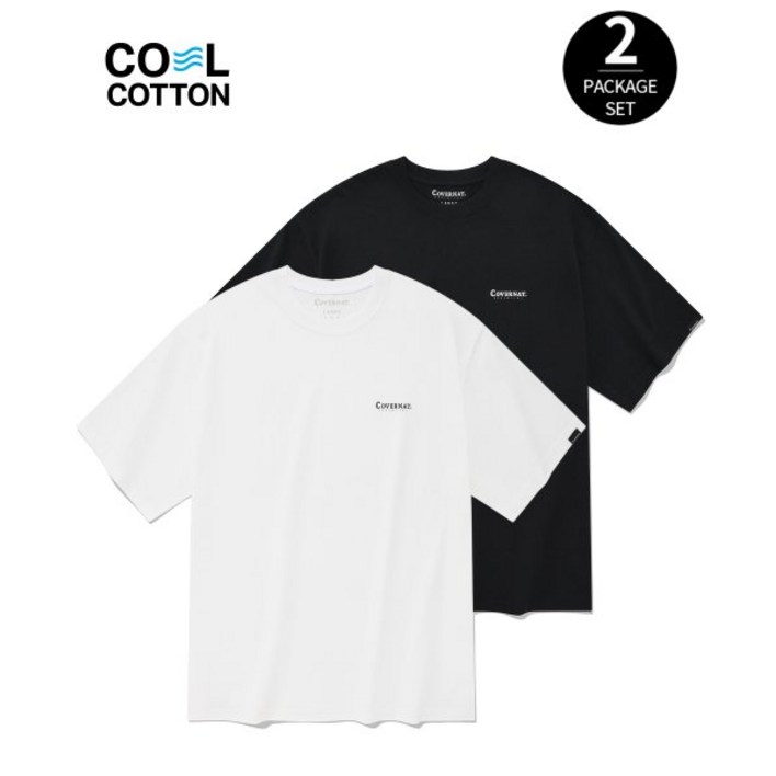 COVERNAT 커버낫 에센셜 쿨 코튼 2-PACK 티셔츠 블랙 - 쇼핑뉴스