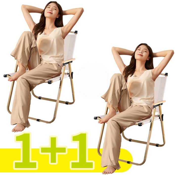 Bonjour 아웃도어 포레스트 컴포트 캠핑 의자 세트, 대형, 2개, 카키 Bonjour 아웃도어 포레스트 컴포트 캠핑 의자 세트, 대형, 2개, 카키