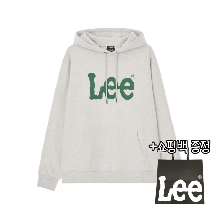 당일출고정품 Lee 리 빅 트위치 후드 티셔츠 오트밀  쇼핑백