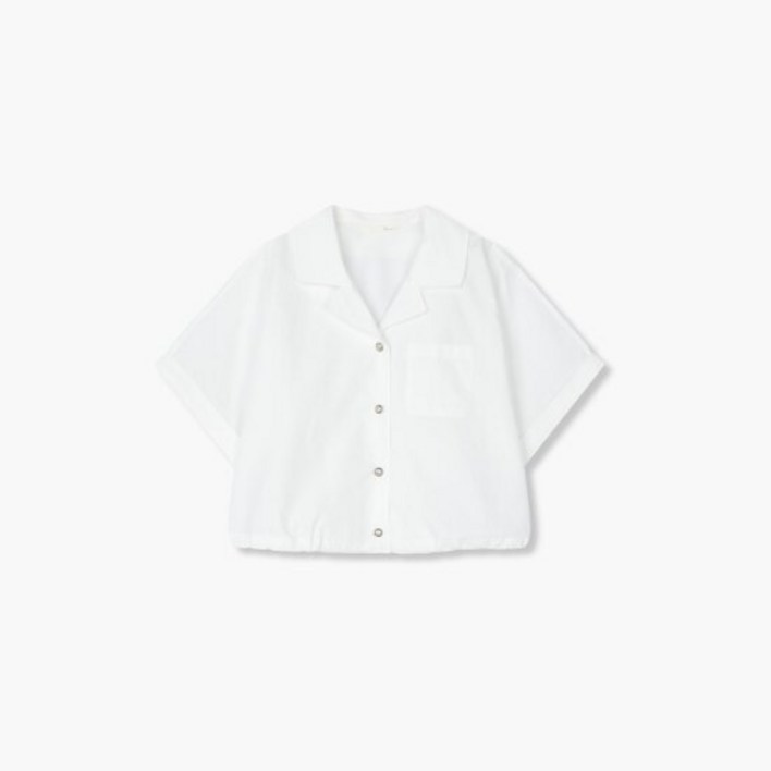 지컷 2 지컷오픈 칼라 하프 슬리브 크롭 셔츠 7255360101