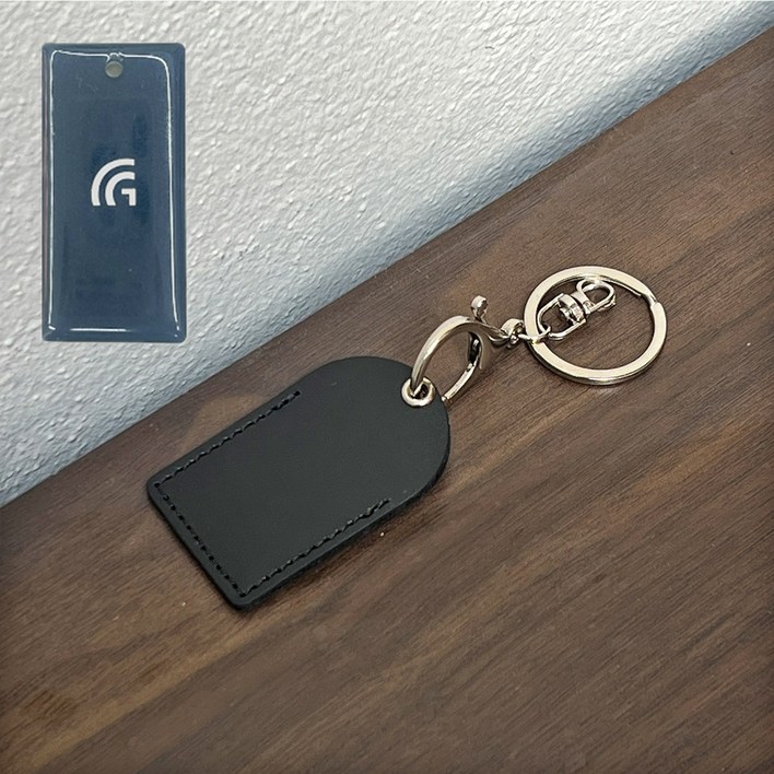 2.2cm x 4.5cm 가죽 아파트 도어락 카드키 케이스, 블랙 2.2x4.5, 1개입