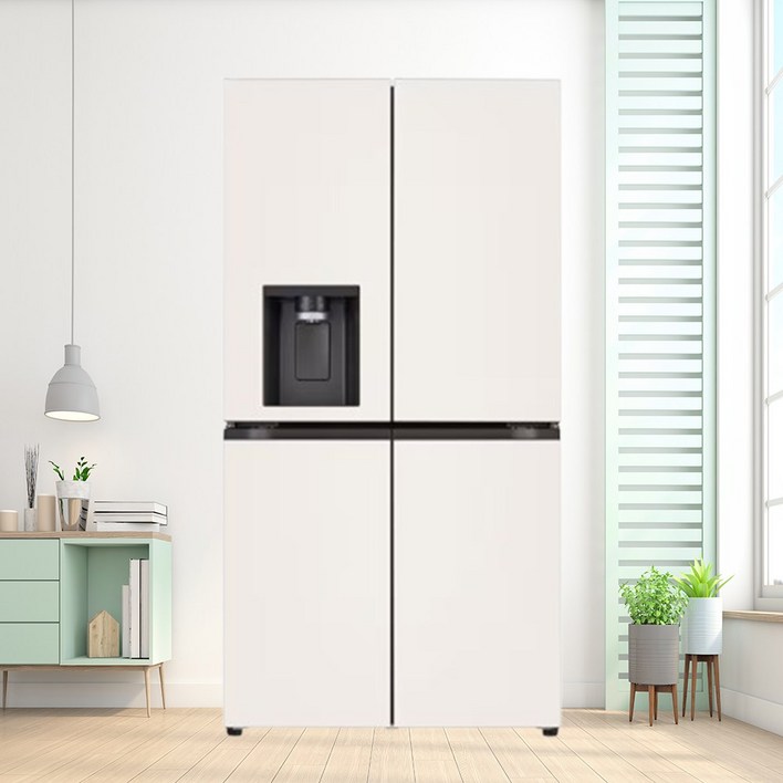 [LG전자] DIOS(디오스) 오브제컬렉션 STEM 얼음정수 4도어 냉장고 820L [베이지/베이지/J825MEE042]