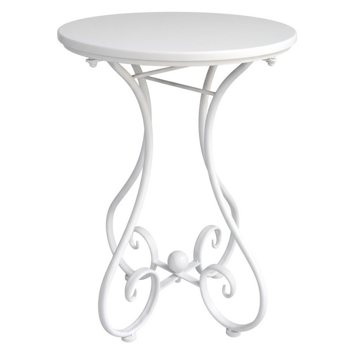 엔틱 커피 테이블 원형 북유럽풍 빈티지 사이드 티테이블 거실 침실 테라스 미니 협탁 쇼파 부부테이블, 화이트 47cm