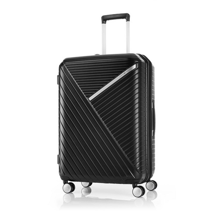 샘소나이트 캐리어 대형 28인치 TSA 확장형 폴리카보네이트 더블휠 블랙