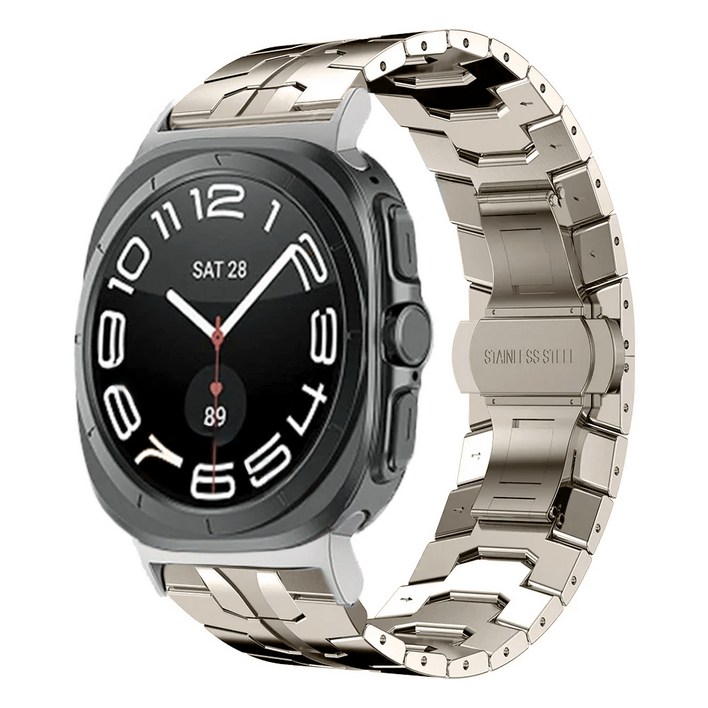 호환 Samsung 갤럭시워치울트라 ultra 고급 메탈 스트랩47mm, 티타늄, 1개