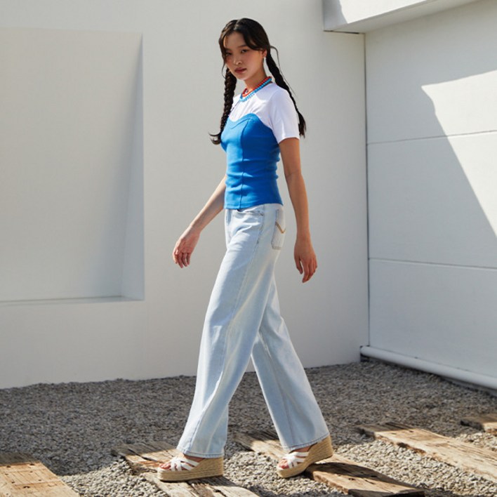 에고이스트 스트레이트핏논스판데님팬츠 EQ2ODP09 DJ 600550