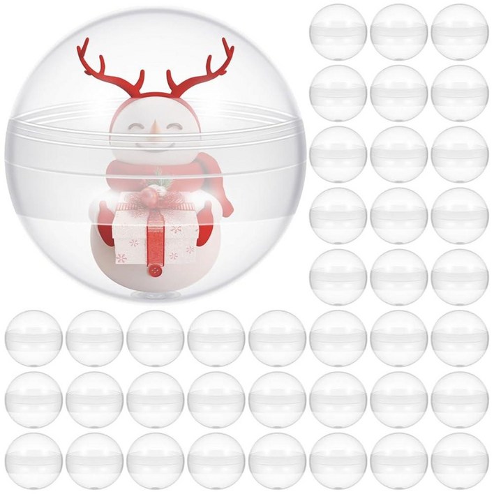 JOINPAYA 투명 검볼 자판기 캡슐 50개 45cm175인치 플라스틱 원형 볼 용기 빈 부활절 크리스마스 생일 파티 선물 [호환]