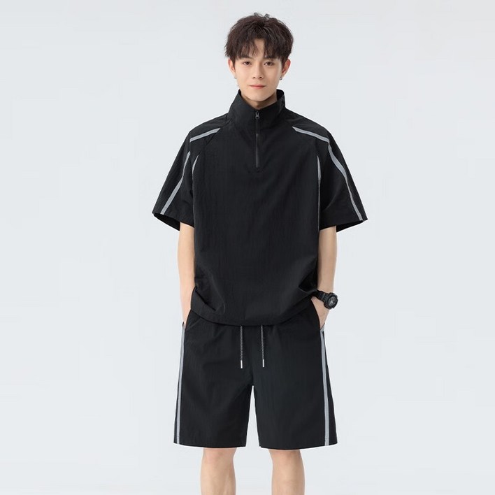 모니바 남성 여름 반팔 반바지 세트 패션 트레이닝 세트