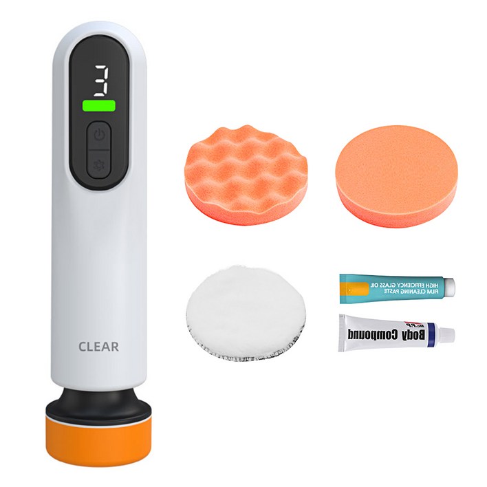 스피세프 무선 광택기 자동차 폴리셔 세차용품 + 스펀지패드 + 유막제거제 + 흠집제거제