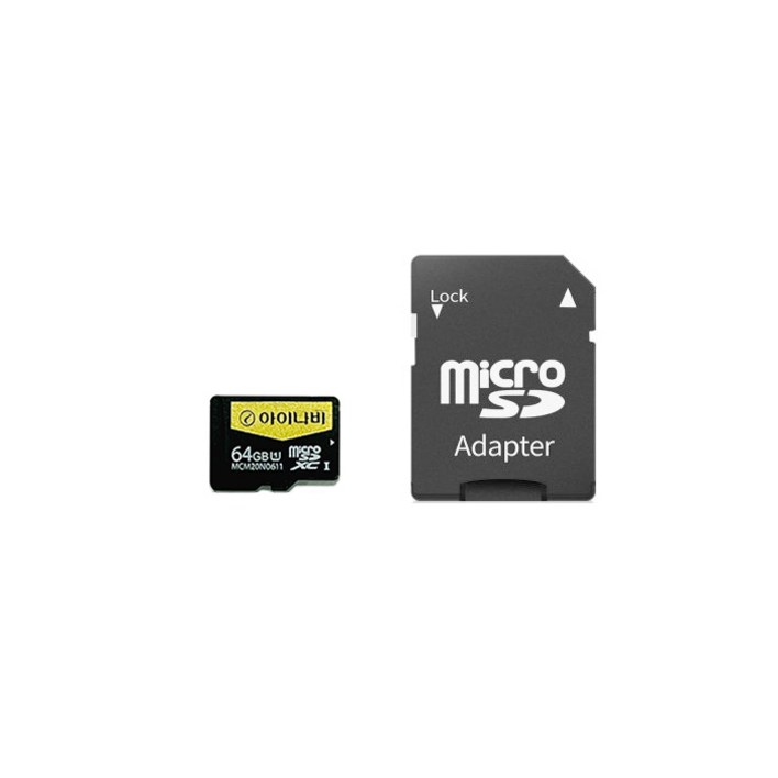 아이나비 정품 블랙박스 메모리카드 64GB MicroSDXC 벌크케이스 SD어댑터 포함 아이나비sd카드