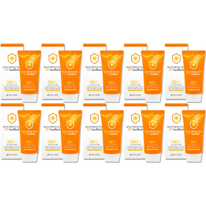 3W클리닉 멀티프로텍션 UV썬블록 SPF50PA 10개 혼합자차 식물성 추출물 순하고 촉촉한 데일리 썬크림