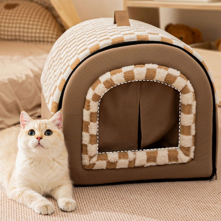 슈퍼인 겨울 방풍 편안한 숨숨집 분리형 보온 텐트 강아지집 대형 고양이집