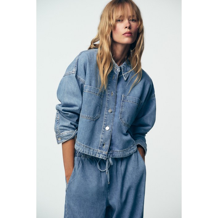 ZARA 자라 크롭 데님 셔츠 1934231 1934231