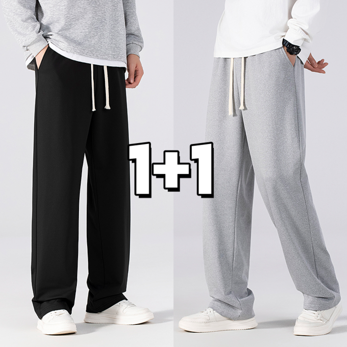 Sevenmoon 11 남성 얇은 바지  심플 밴딩슬랙스  트레이닝바지 2장묶음  남녀공용
