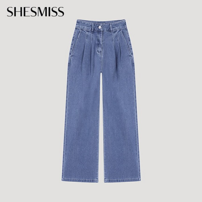 쉬즈미스 워싱 핀턱 와이드 데님 팬츠 SSMSLO22100 BL 쉬즈미스 워싱 핀턱 와이드 데님 팬츠 SSMSLO22100 BL