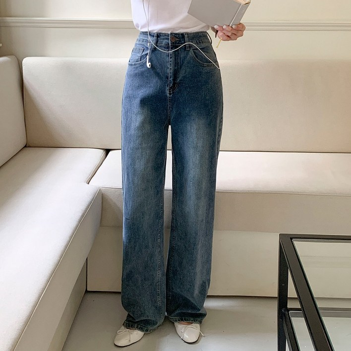 큐니티 여성용 스판 데님 바지, 가을 감성룩 2030대 데일리 필수템