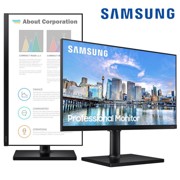 삼성모니터 F27T450 68.6Cm(27) 평면/16:9/FHD/IPS/75Hz/5ms/피벗,엘리베이션,스위블,틸트